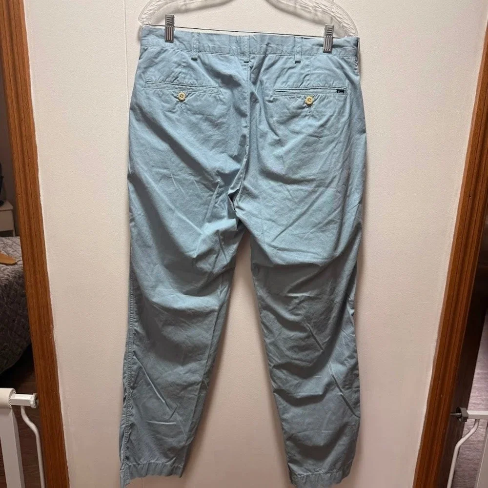 Polo Ralph Lauren Suffield Pants Mens 34x32 Light Blue Pima Cotton Chinos‎